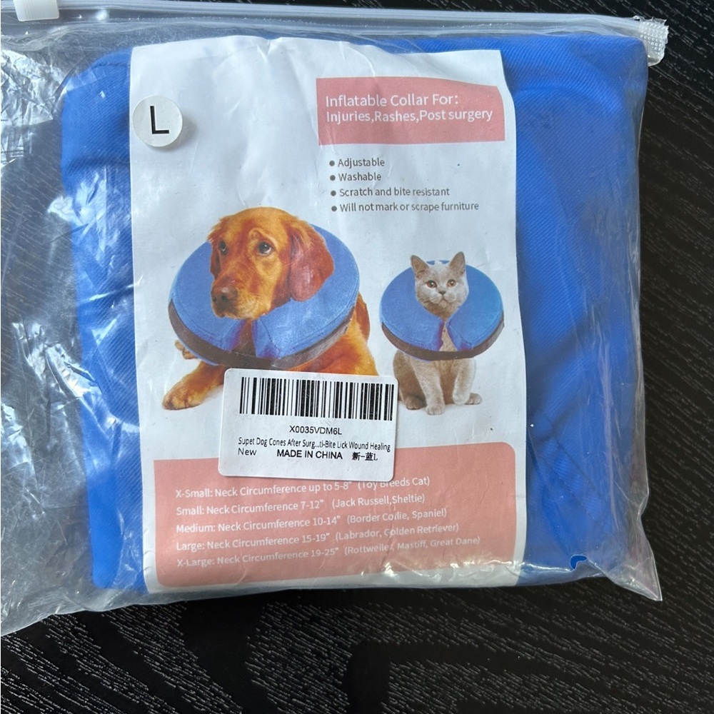 Inflatable Pet Recovery Collar - Blue